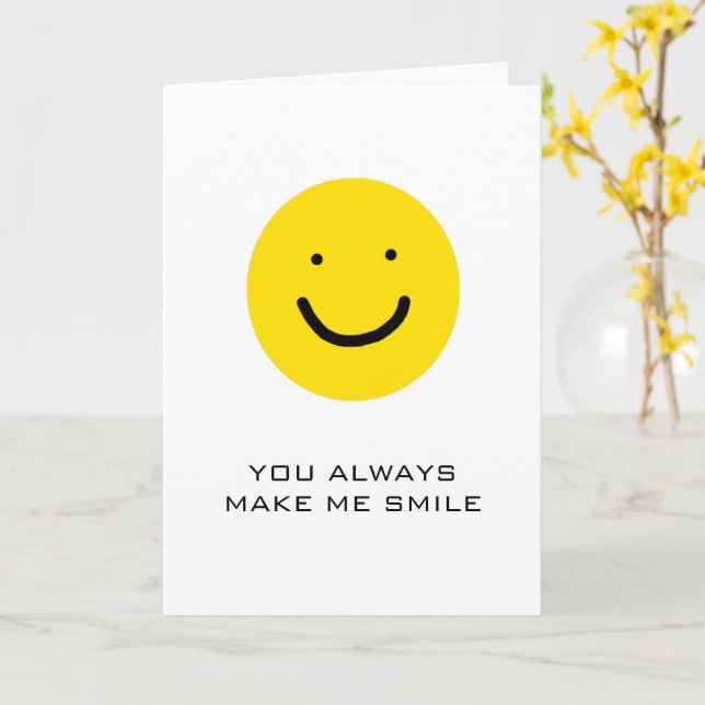 Du machst mich immer ein Lächeln gelben Happy-Face Karte (Gelbe Blume)