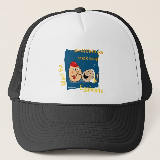 Du machst mich rauf! Funny Eggheads Cartoon Truckerkappe (Vorderseite)