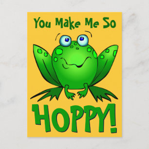 Du machst mich so hoppelig Süßer Cartoon-Frosch Or Postkarte