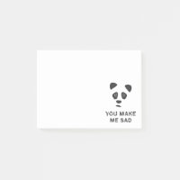 Du machst mich traurig. Trauriger Panda.