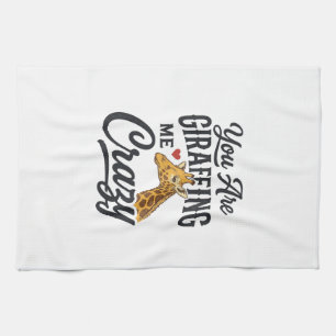 Du machst mich verrückt, lustiges Giraffen-Shirt_1 Geschirrtuch