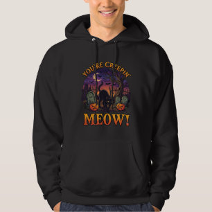 Du machst mir Angst Halloween schwarze Katze Kürbi Hoodie
