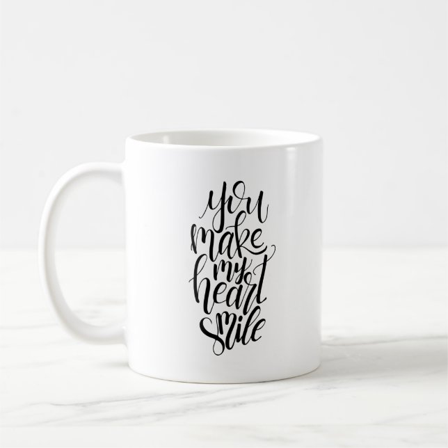 Du machst mir ein Herz zum Lächeln Tasse (Links)