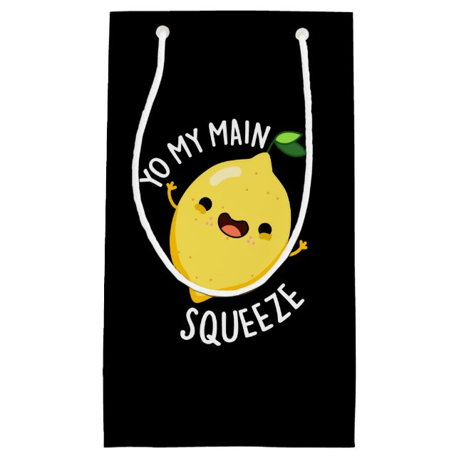 Du mein Hauptpresse Funny Lemon Pun Dark BG Kleine Geschenktüte (Vorderseite)