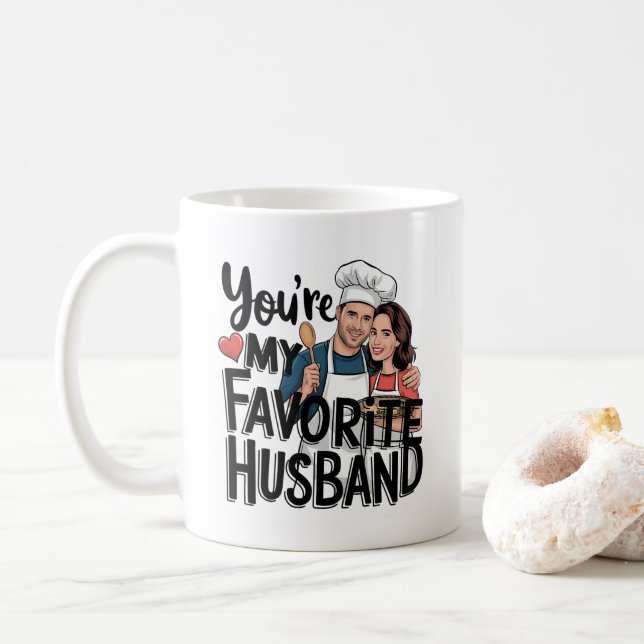 Du mein Lieblingsmann, Funny Zitat Kaffeetasse (Mit Donut)