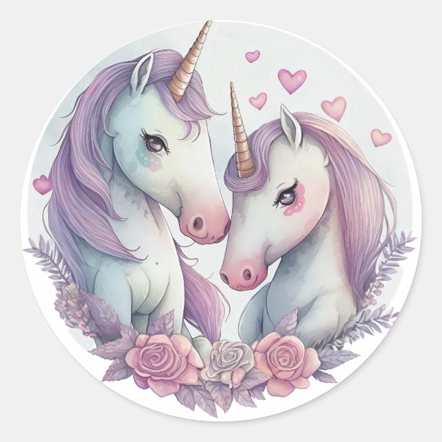 Du, meine Liebe, bist ein echtes Einhorn Runder Aufkleber (Vorderseite)