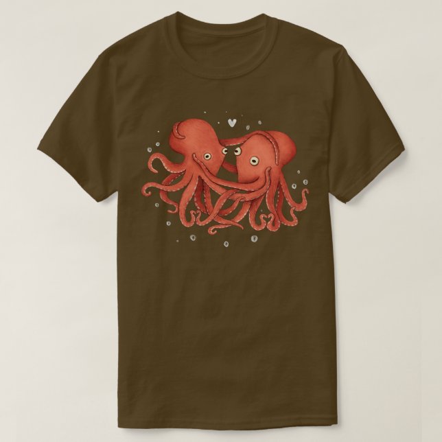 Du Oktopi mein Herz T-Shirt (Design vorne)