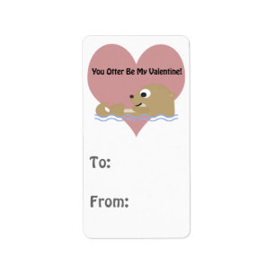 Du Otter bist mein Valentin Adressaufkleber