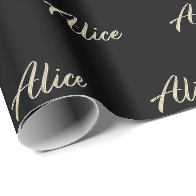 Du papier cadeau d'Alice white gold (Coin rond)