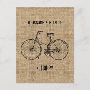 Du plus Fahrrad ergibt glücklichen natürlichen Jut Postkarte
