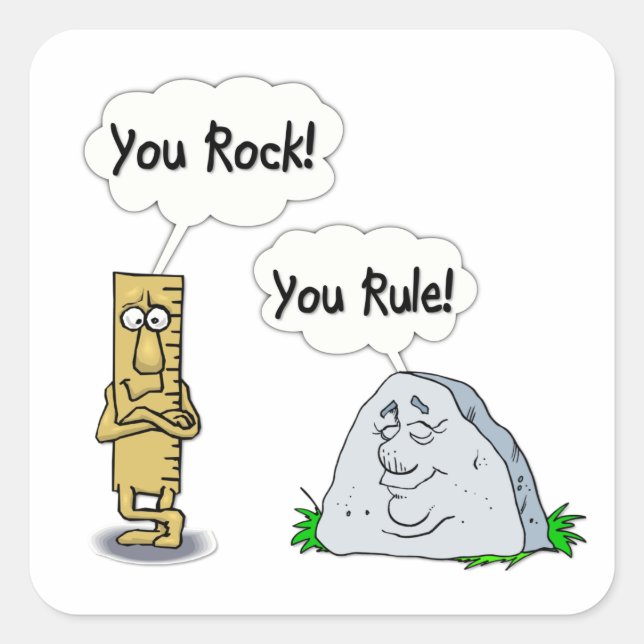 Du Rock, du regierst Quadratischer Aufkleber (Vorderseite)