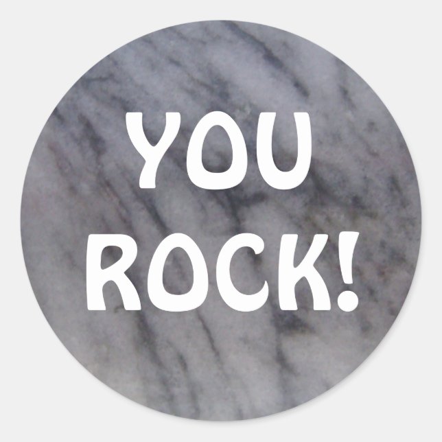 DU ROCK! RUNDER AUFKLEBER (Vorderseite)