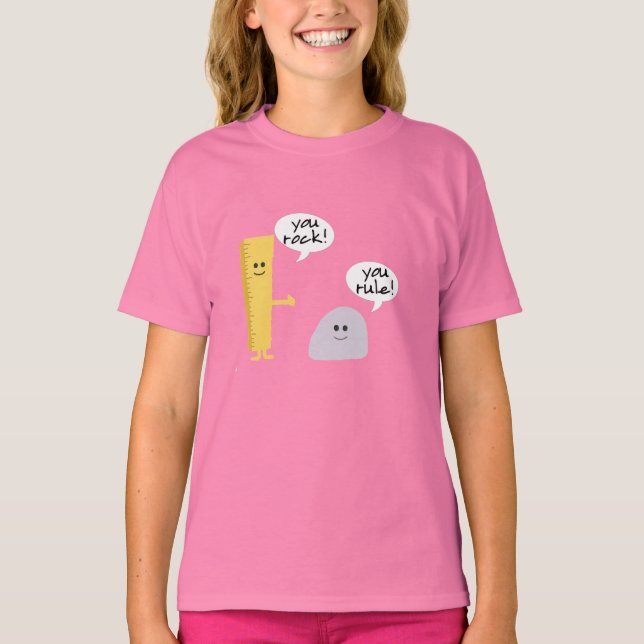 Du rock you rule babydoll angepasst Girls tee (Vorderseite)