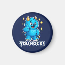 Du rockst Blaues Monster Daumen Hoch Stern Abzeich