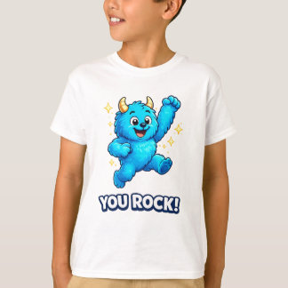 Du Rockst Jumping Blue Monster Feier T-Shirt