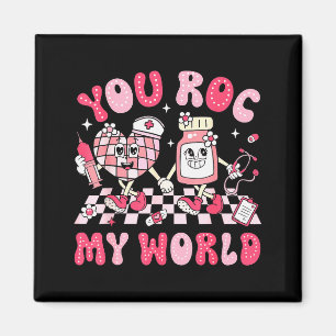 Du rockst meine Welt Krankenpfleger Valentinstag E Magnet