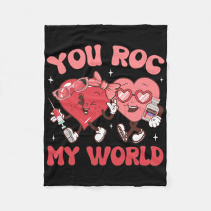 Du rockst meine Welt Krankenschwester Valentinstag Fleecedecke