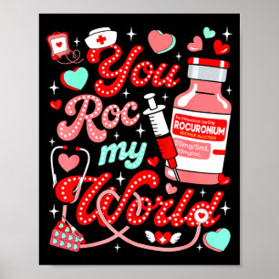 Du rockst meine Welt Krankenschwester Valentinstag Poster