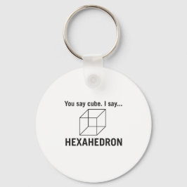 Du sagst "cube_ ich sage Hexahedron Schlüsselanhänger