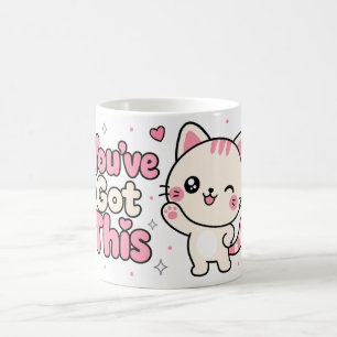 Du Schaffst Das Kawaii-Katz-Zitat Mit Positiver Bo Kaffeetasse