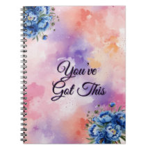 Du schaffst das – Motivations-Blumen-Notizbuch