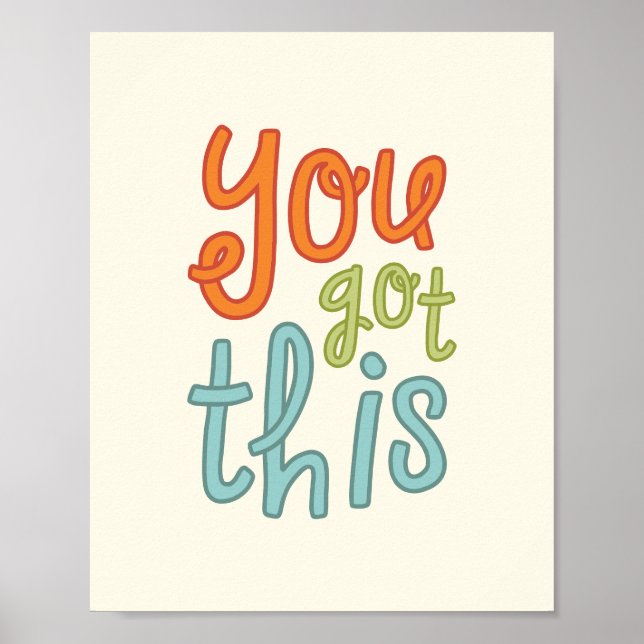 Du Schaffst Das, Niedliche Motivation Poster (Vorne)