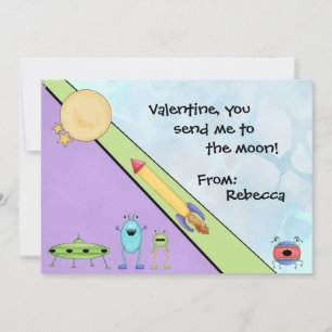 Du schickst mich zum Mond Valentinsklasse Feiertagskarte