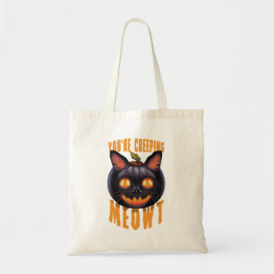 Du schleichst Meowt   Halloween Black Cat Tragetasche