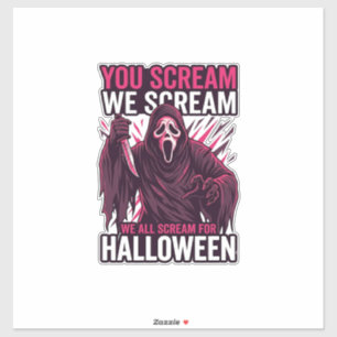 Du schreist wir Halloween Ghostface blutiges Messe Aufkleber