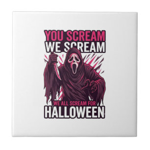 Du schreist wir Halloween Ghostface blutiges Messe Fliese