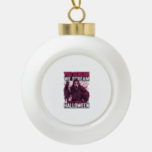 Du schreist wir Halloween Ghostface blutiges Messe Keramik Kugel-Ornament
