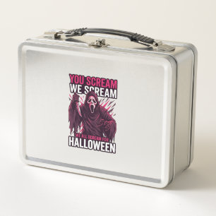 Du schreist wir Halloween Ghostface blutiges Messe Metall Brotdose