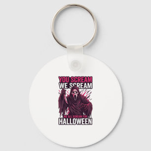 Du schreist wir Halloween Ghostface blutiges Messe Schlüsselanhänger