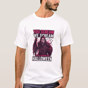 Du schreist wir Halloween Ghostface blutiges Messe T-Shirt