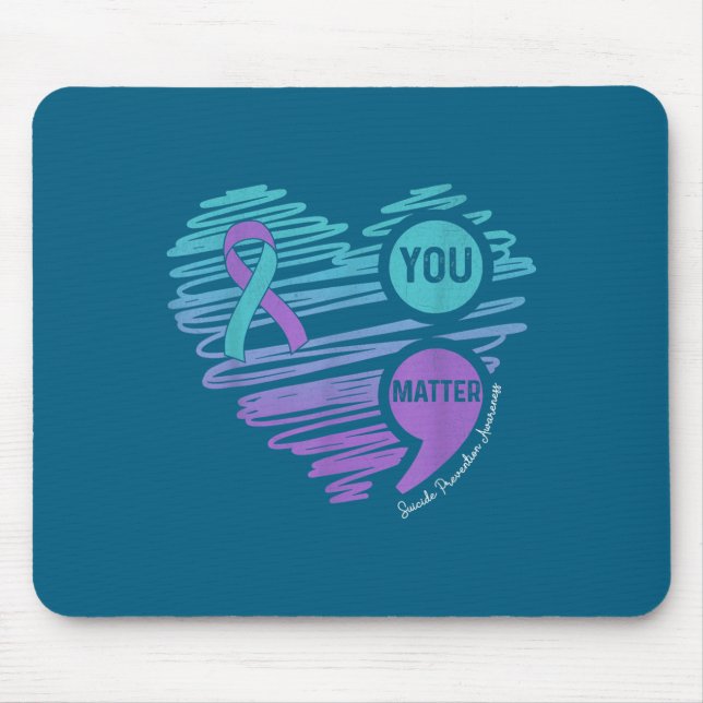 Du Selbstmordpräventionsbewusstsein Semikolon Unte Mousepad (Vorne)