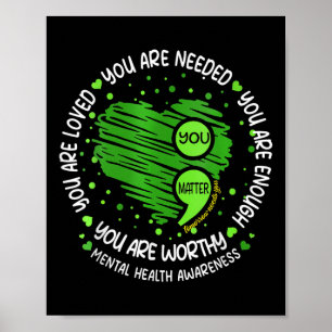 Du Semikolon Herz Psychische Gesundheit Frauen Poster