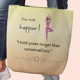 Du siehst glücklicher aus! Funny Yoga Tasche
