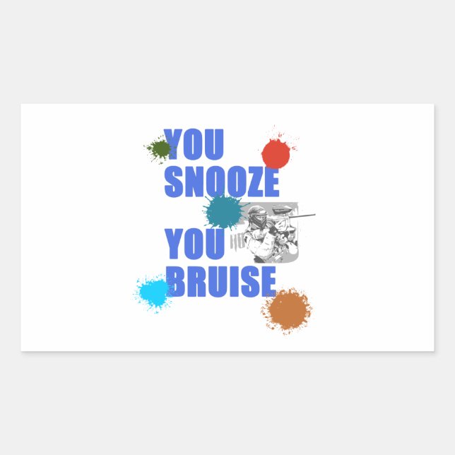 Du snooze you Bruise Paintball Woodsball Geschenk Rechteckiger Aufkleber (Vorderseite)