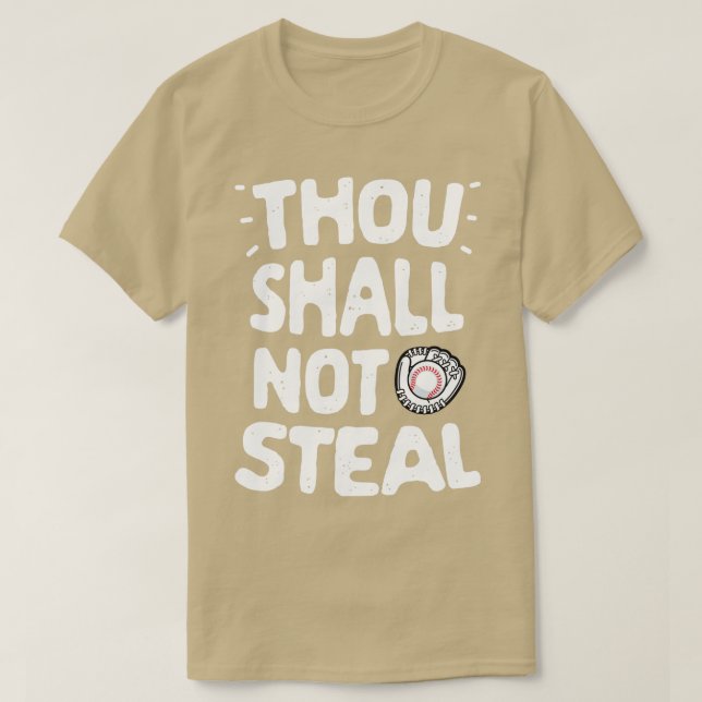 Du sollst nicht Baseball für Männer stehlen Jungs  T-Shirt (Design vorne)