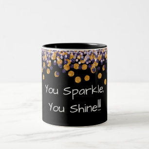 Du spinnst, du bist ein Shine! Zweifarbige Tasse