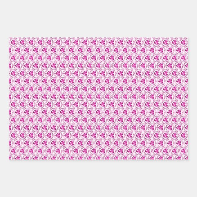 DU STELLST MEIN WELTPINK-PINK-Romantisches Earth H Geschenkpapier Set (Vorderseite)