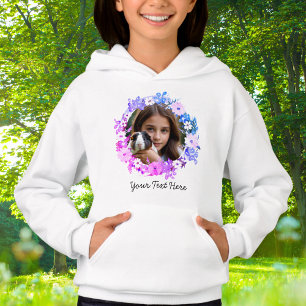 Du und dein Haustier Foto Floral Erstelle dein eig Hoodie