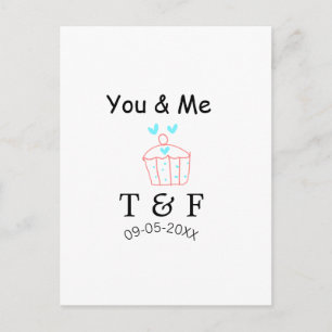 Du und ich lieben Cup Cake roter Valentinstag Name Postkarte