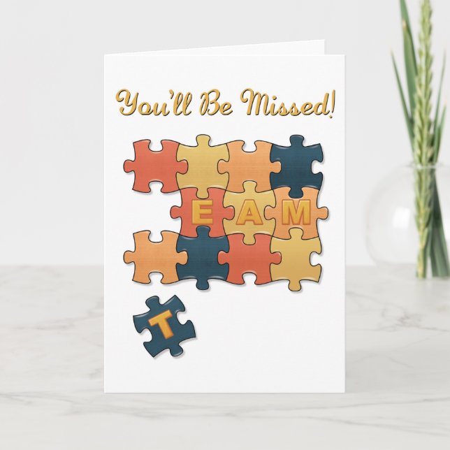 Du Verlasse Team Vermisst Puzzle Piece Card Karte (Vorderseite)