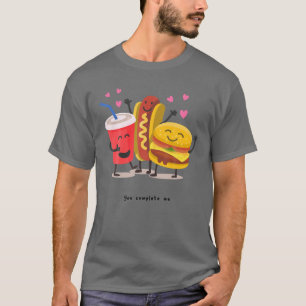 Du vervollständigst den Niedlichen Burger Hot Dog T-Shirt