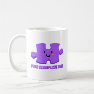 Du vervollständigst mich! Niedlicher Puzzle-Cartoo Kaffeetasse