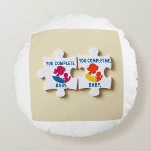 Du vervollständigst mich, Puzzleteil Rundes Kissen