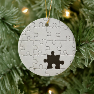 Du vervollständigst mich Romantisches Schwarz-Weiß Keramik Ornament