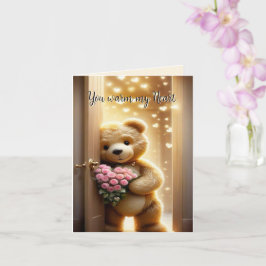 Du wärmst mein Herz - Teddybären-Liebe Karte