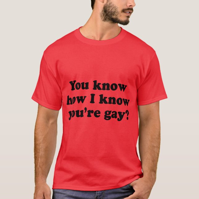 Du weißt, wie ich weiß, dass du schwul bist T-Shirt (Vorderseite)